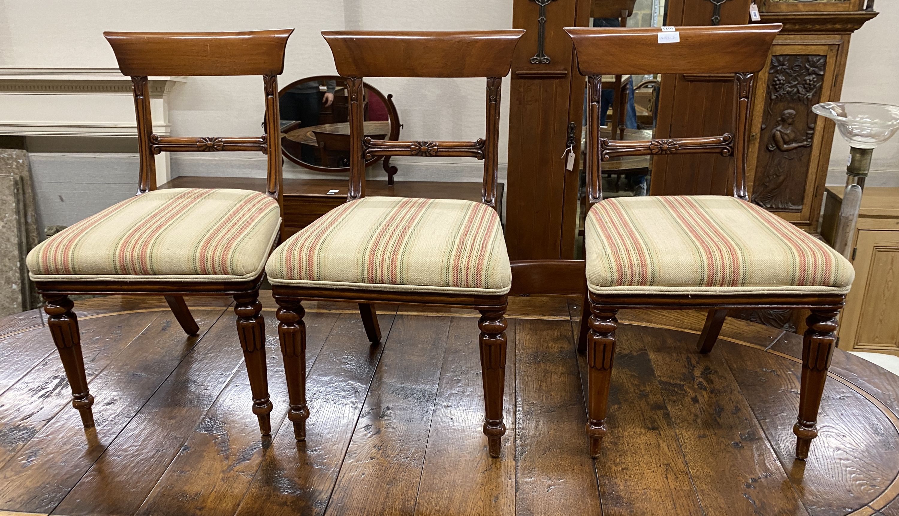 A set of six reproduction William IV style mahogany dining chairs